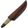Damascus Fixed Blade Buffalo Horn Camel Bone 4.5" Knife