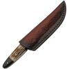 Damascus Fixed Blade Buffalo Stag 4.5" Damascus Steel Knife