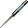Damascus Fixed Blade Buffalo Horn Turquoise 4.5" Damascus Steel
