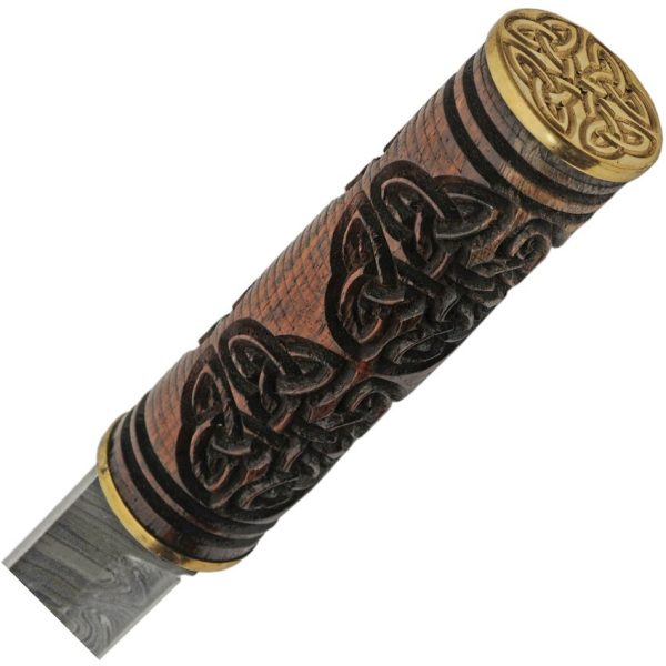 DM1299_add_02.jpg Damascus Celtic Triquetra Seax 8.5" Damascus Blade Fixed Knife