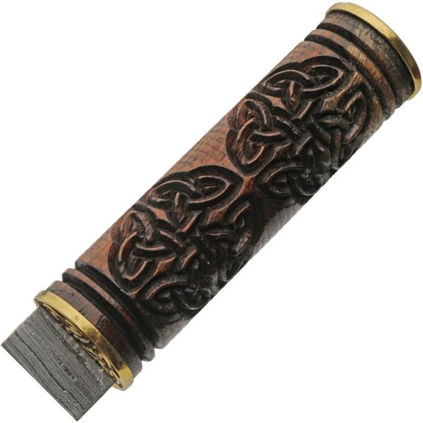 DM1299_add_03.jpg Damascus Celtic Triquetra Seax 8.5" Damascus Blade Fixed Knife