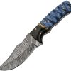 Damascus Blue Lake Ripple Hunter 4" Damascus Fixed Blade Knife