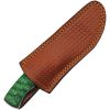 Damascus Forest Breeze 4" Damascus Steel Fixed Blade Green Handle