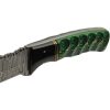 Damascus Forest Breeze 4" Damascus Steel Fixed Blade Green Handle