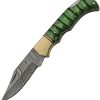 DM1303GN.jpg Damascus Grooved Lockback Green 3" Damascus Folding Knife