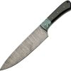 Damascus Hunter Horn Fixed Blade Knife 7.5" Damascus Steel