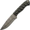 Damascus Charcoal Hunter 4.25" Damascus Steel Fixed Blade Knife