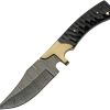 DM1308.jpg Damascus Brass Skinner Micarta Fixed Blade Knife 9 inch