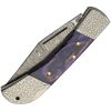Damascus Opal Blue Lockback Folding Knife 3.5" Damascus Steel