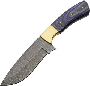 DM1312.jpg Damascus Opal Blue Hunter 4.5 inch Blade Knife