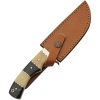 Damascus Hunter Horn Bone 5 inch Blade Fixed Knife