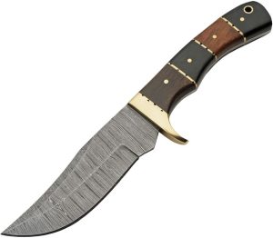 DM1313HW.jpg Damascus Hunter Horn Walnut Fixed Blade Knife 5" Damascus Steel