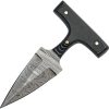 Damascus Push Dagger Black Micarta - 3 inches Damascus Blade