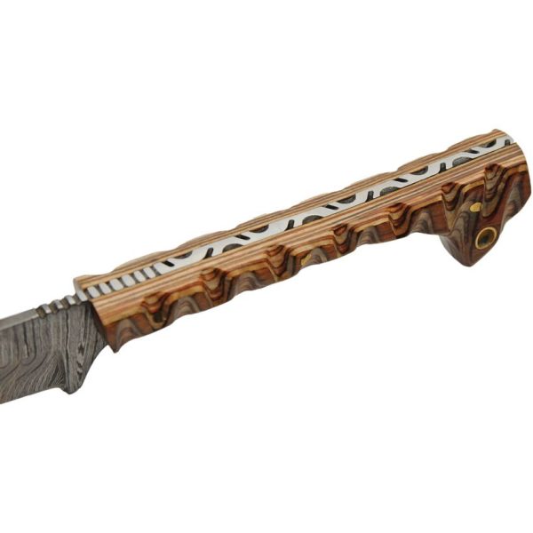 Damascus Prideful Fang Caper Brown Pakkawood - 2.63 inches