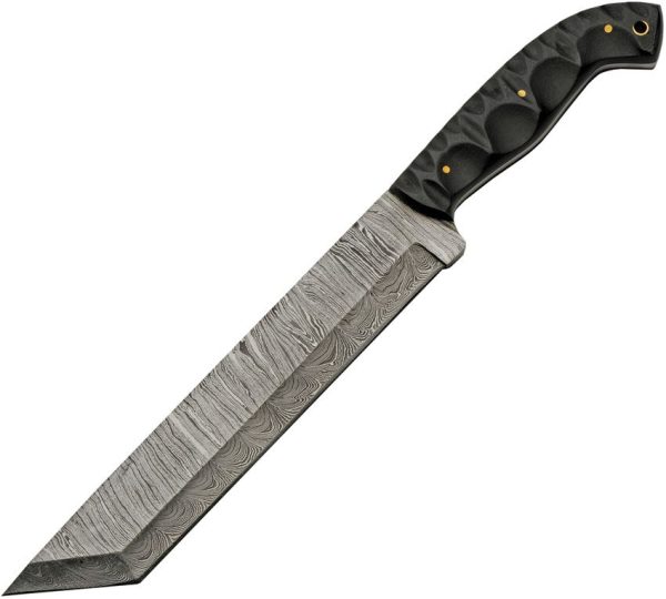 Damascus Great Slate Machete 9" Damascus Blade Fixed Knife
