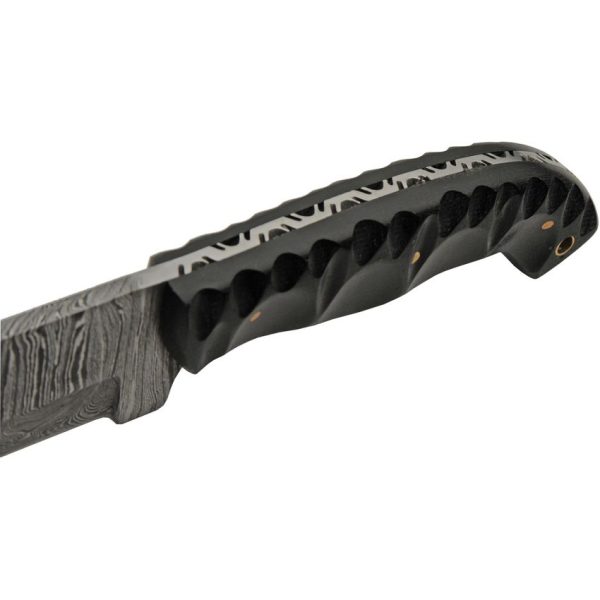 Damascus Great Slate Machete 9" Damascus Blade Fixed Knife