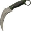 Damascus Tree Ridge Karambit 5" Damascus Steel Fixed Blade