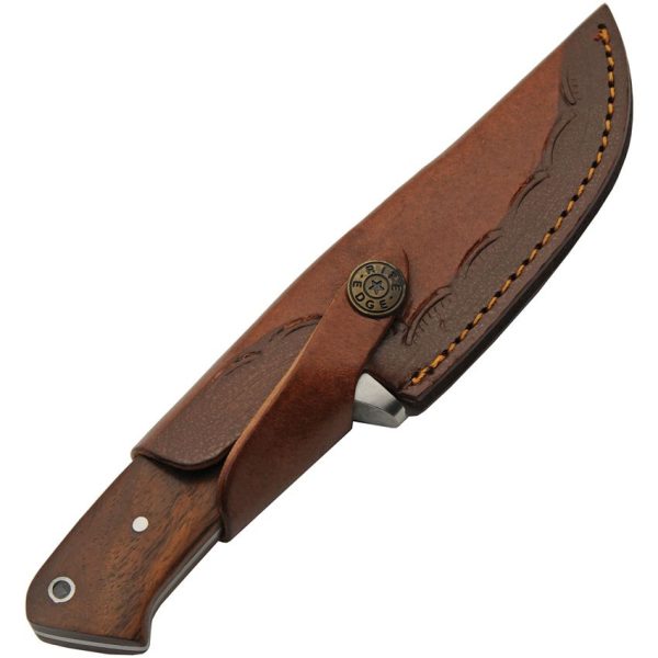 Damascus Hunter Wood DP 4" Damascus Steel Fixed Blade Knife