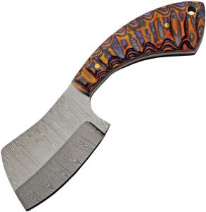 Damascus Small Cleaver Sunrise - Colorwood Handle