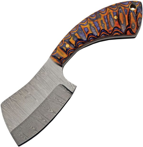 DM1341.jpg Damascus Small Cleaver Sunrise - Colorwood Handle