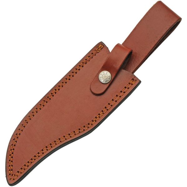 Damascus Stitch Back Hunter 6.75" Damascus Steel Fixed Blade Knife