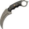 Damascus Talon Karambit Black 3.75" Damascus Steel Fixed Blade