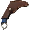 Damascus Talon Karambit Blue 3.75" Damascus Steel Fixed Blade