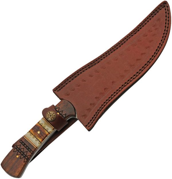 Damascus Mojave Hunter 7.5" Damascus Steel Fixed Blade Knife