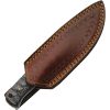Damascus Grooved Fixed Blade 4" Damascus Steel Black Wood Handle