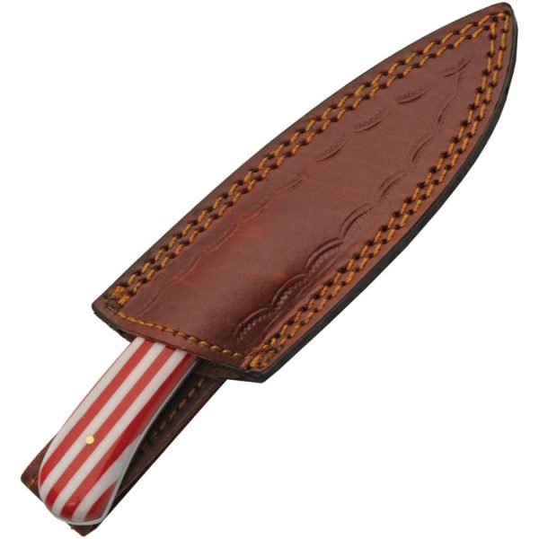 DM1361_add_02.jpg Damascus Fixed Blade Flag Knife 3" Damascus Steel Red White Blue