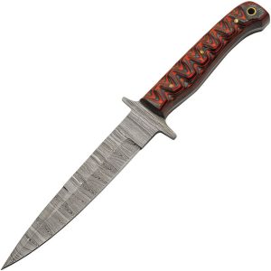 Damascus Pig Sticker Red - Sculpted Wood Handle