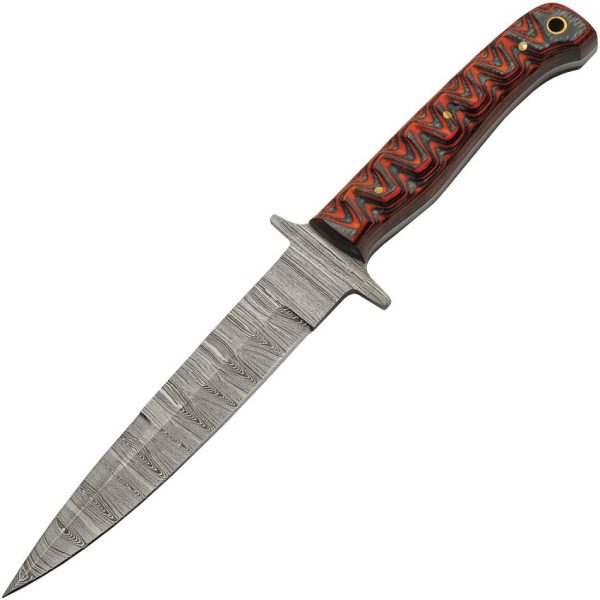 Damascus Pig Sticker Red - Sculpted Wood Handle