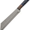 Damascus Seax Fixed Blade Blue 8.75" Damascus Steel Knife
