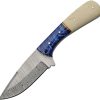 DM1370BL.jpg Damascus Skinner Fixed Blade Knife 4" Damascus Steel Camel Bone