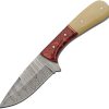 DM1370RD.jpg Damascus Skinner Fixed Blade Knife 4" Damascus Steel Camel Bone