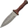 Damascus Fixed Blade Red 6" Damascus Steel Black Wood Handle