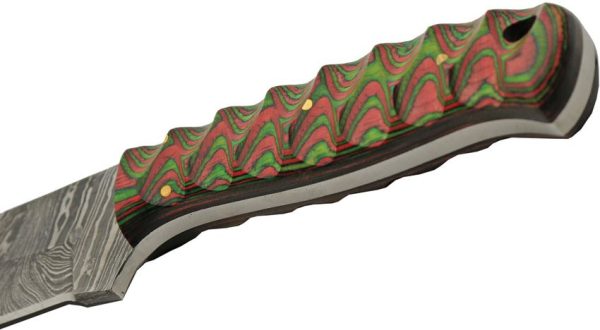 DM1376RD_add_02.jpg Damascus Hunter Green Red 8" Fixed Blade Knife Damascus Steel