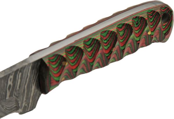 DM1376RD_add_03.jpg Damascus Hunter Green Red 8" Fixed Blade Knife Damascus Steel