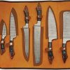 Damascus Kitchen Set 6 PC Damascus Steel Chef Butcher Bread Knife