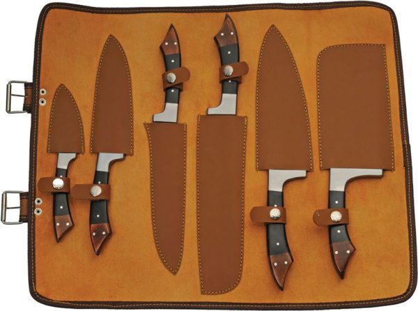 Damascus Kitchen Set 6 PC Damascus Steel Chef Butcher Bread Knife