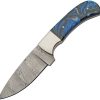 Damascus Sky Blue Hunter - 4 inch Damascus Blade