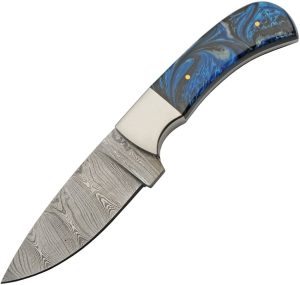 DM1380.jpg Damascus Sky Blue Hunter - 4 inch Damascus Blade