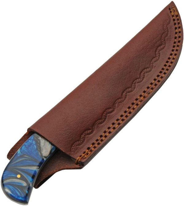 Damascus Sky Blue Hunter - 4 inch Damascus Blade