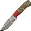 Damascus Red Haze Kiri Hunter 4" Damascus Fixed Blade Knife