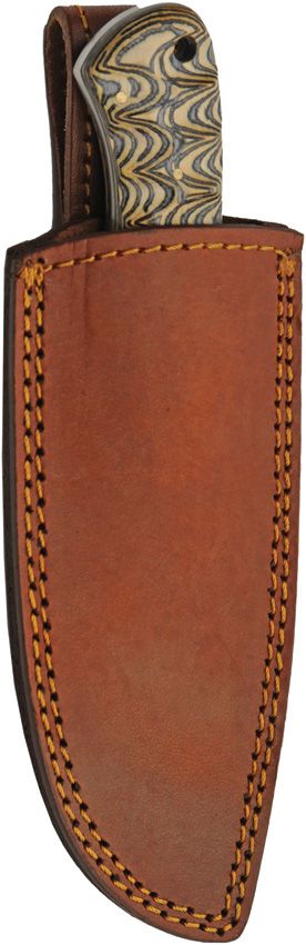 Damascus Red Haze Kiri Hunter 4" Damascus Fixed Blade Knife