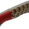 Damascus Red Haze Kiri Hunter 4" Damascus Fixed Blade Knife