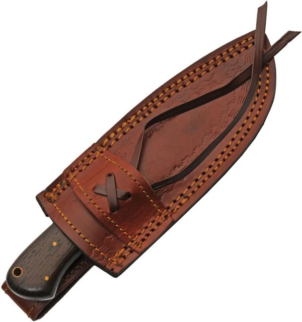 Damascus Hunter White Turquoise - 4 inch Clip Point