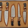 DM1393_add_01.jpg Damascus Kitchen Set 6 Knives Damascus Steel Brown Wood Roll