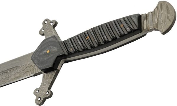 DM1395_add_03.jpg Damascus Claymore Dagger 7.25" Damascus Steel Fixed Blade Knife