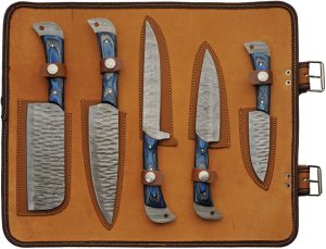Damascus Umbra River 5-Piece Kitchen Knife Set Damascus Steel